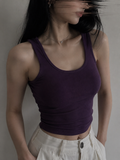 Solid Purple Crop Tank