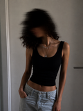 Solid Black Crop Tank