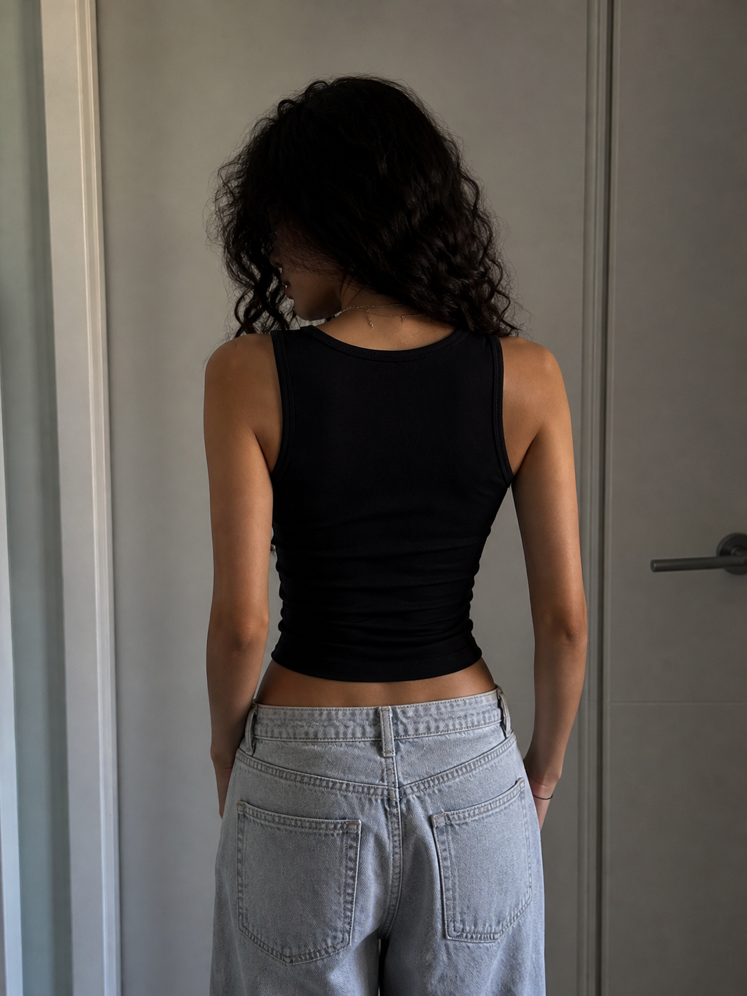 Solid Black Crop Tank