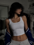 Solid White Crop Tank