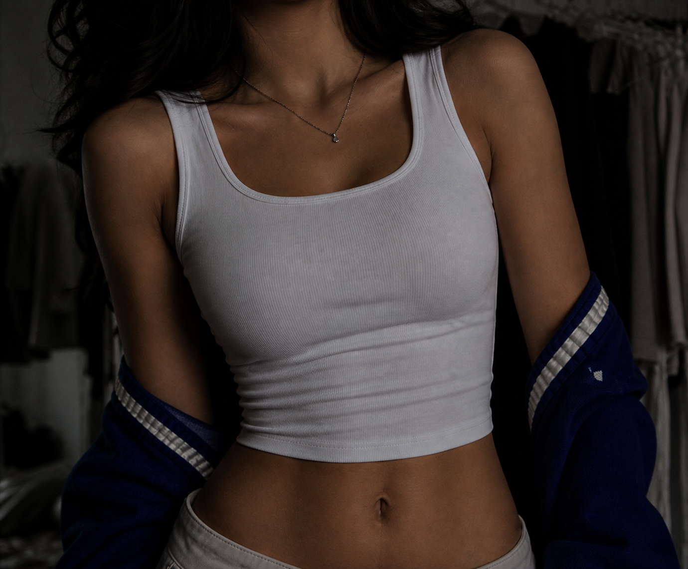 Solid White Crop Tank